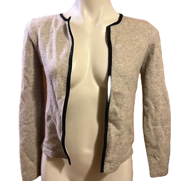 Gray 100% cashmere cardigan sweater - Picture 3 of 7